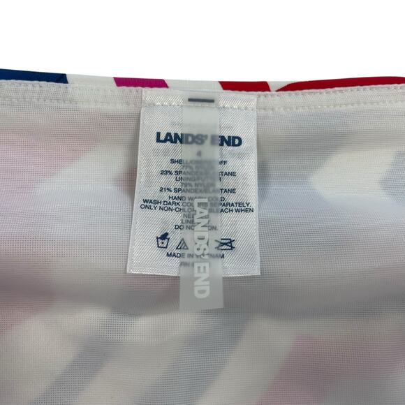 NWT Lands' End Umbrella Print Swim Skirt Pink Red Navy Womens 4 - Picture 5 of 7